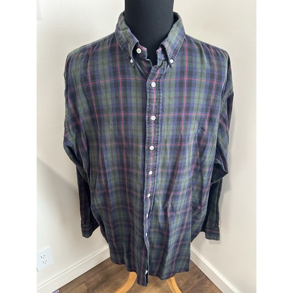 Vintage Polo Ralph Lauren 2XLT Red Green Plaid Pony Logo Classic Fit Y2K‎ - Picture 1 of 5